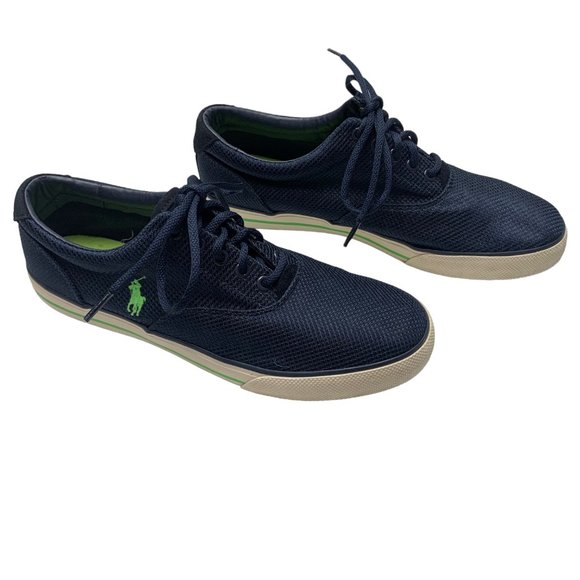 POLO RALPH LAUREN Vaughn Blue Dotted Mesh Skate Sneakers - Picture 10 of 10